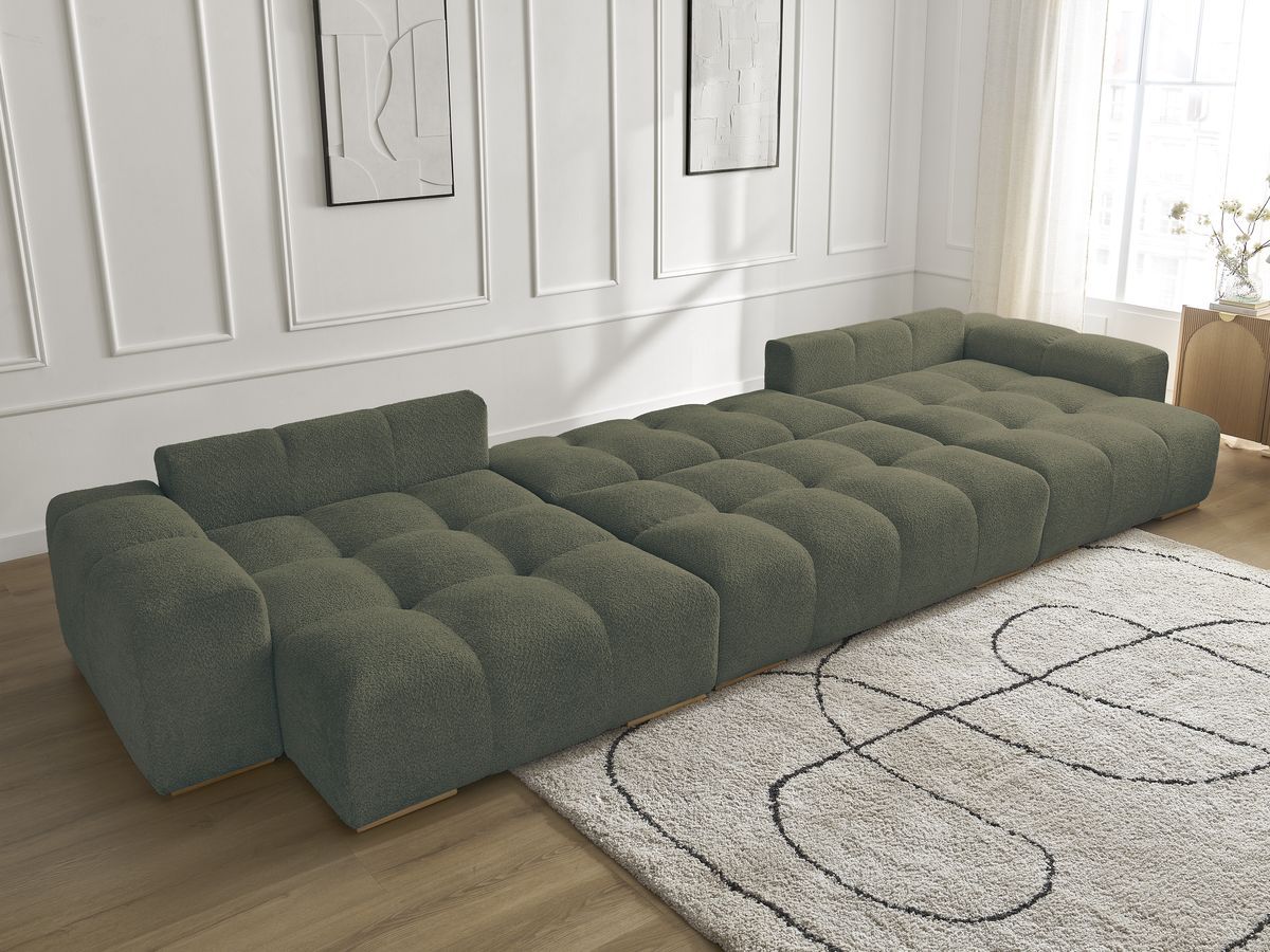 ANAKIN panoramische slaapbank met opbergvak en badstof bekleding