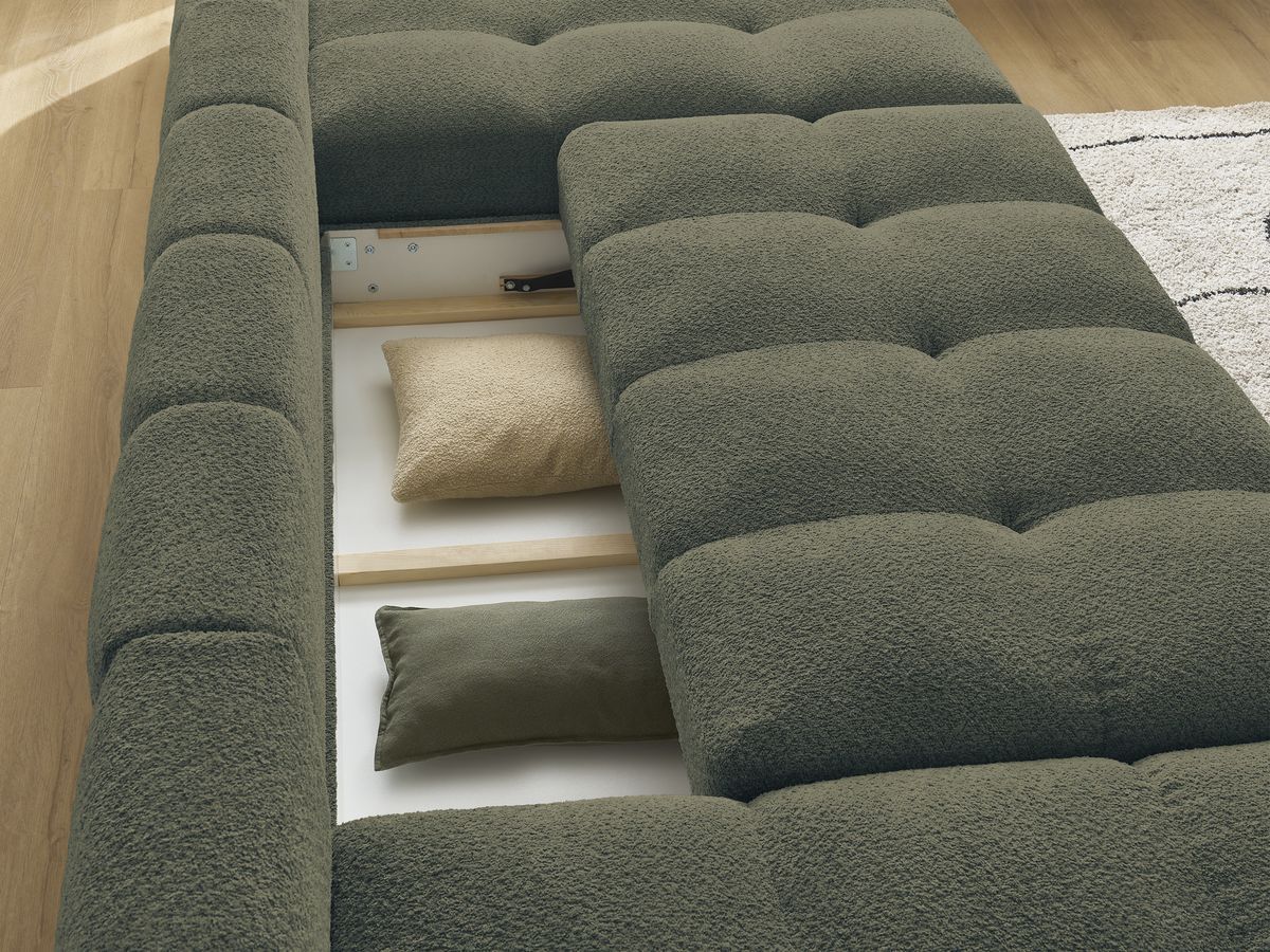 ANAKIN panoramische slaapbank met opbergvak en badstof bekleding