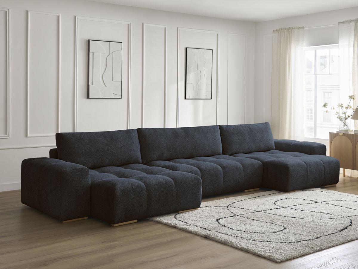 ANAKIN panoramische slaapbank met opbergvak en badstof bekleding