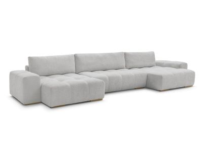 Canapé panoramique convertible coffre ANAKIN tissu bouclette
