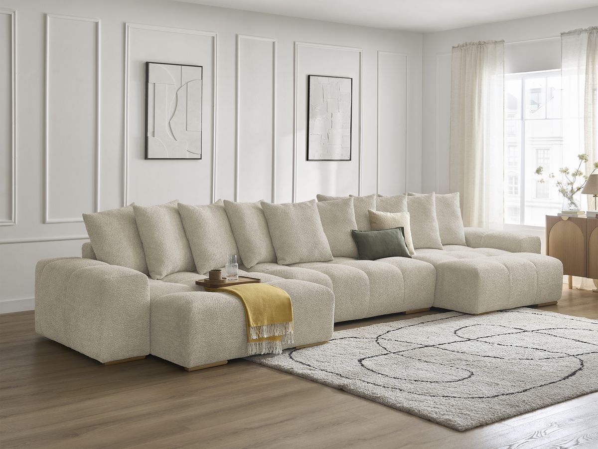 ANAKIN panoramische slaapbank met opbergvak en badstof bekleding