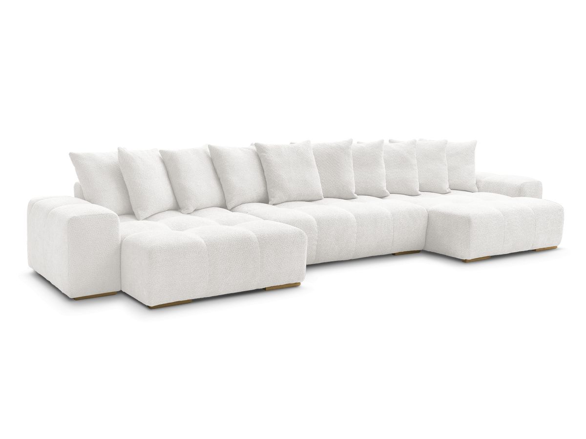 anakin panoramische slaapbank met opbergvak en badstof bekleding gekleurd wit
