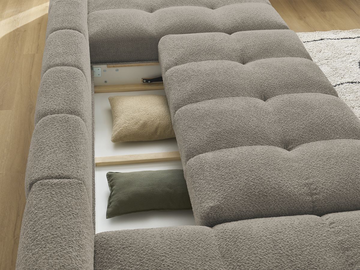 ANAKIN panoramische slaapbank met opbergvak en badstof bekleding