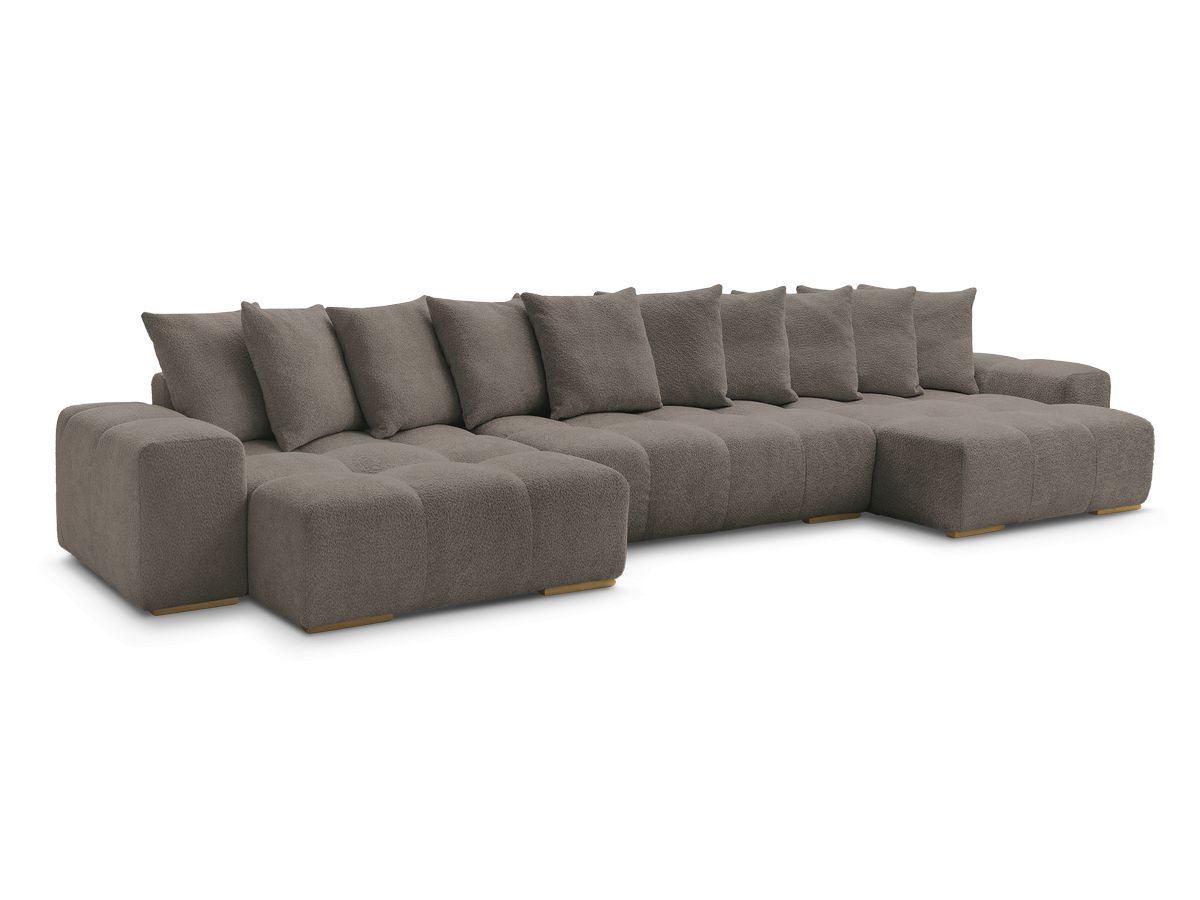 Canapé panoramique convertible coffre ANAKIN tissu bouclette