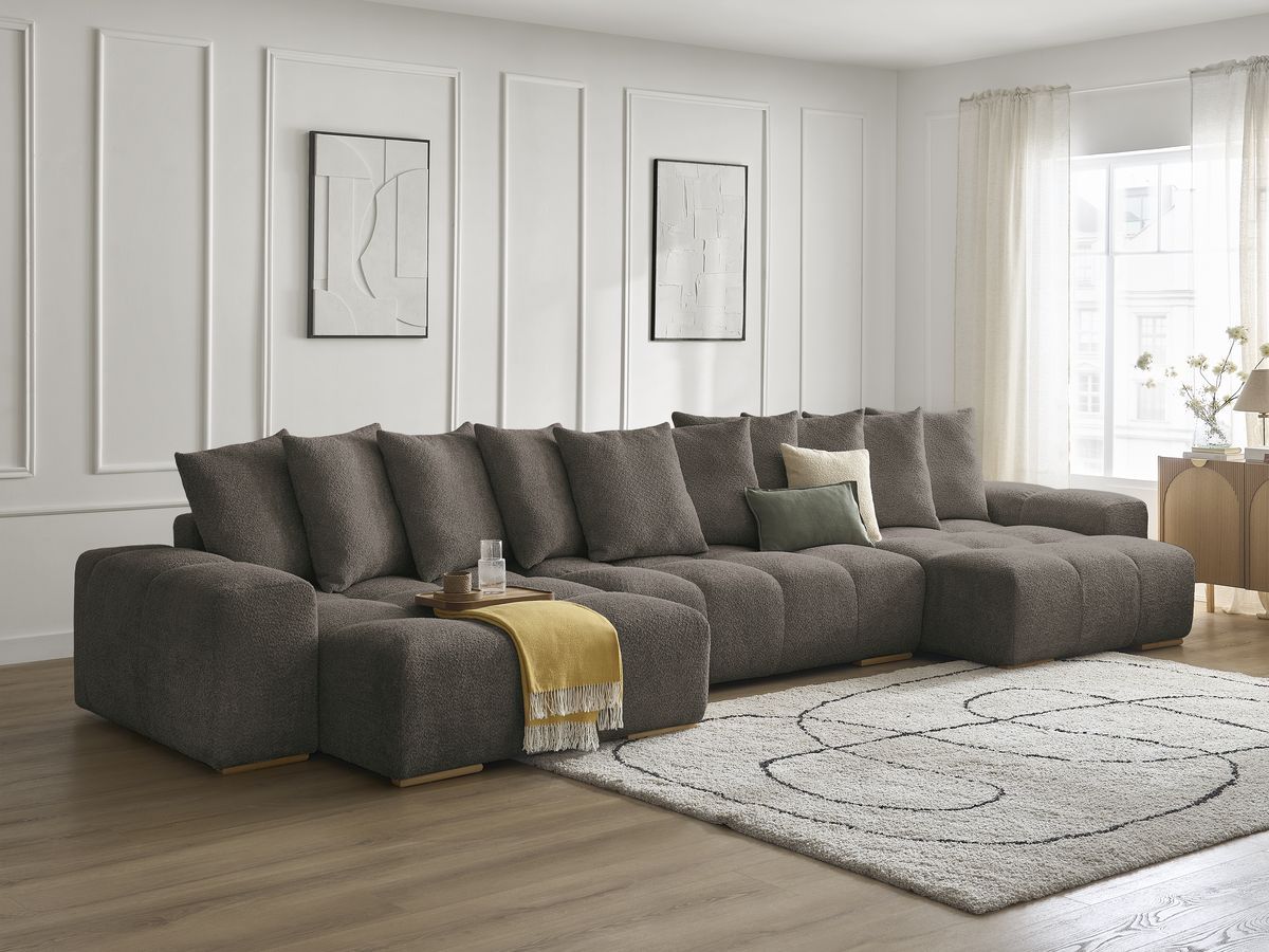 ANAKIN panoramische slaapbank met opbergvak en badstof bekleding