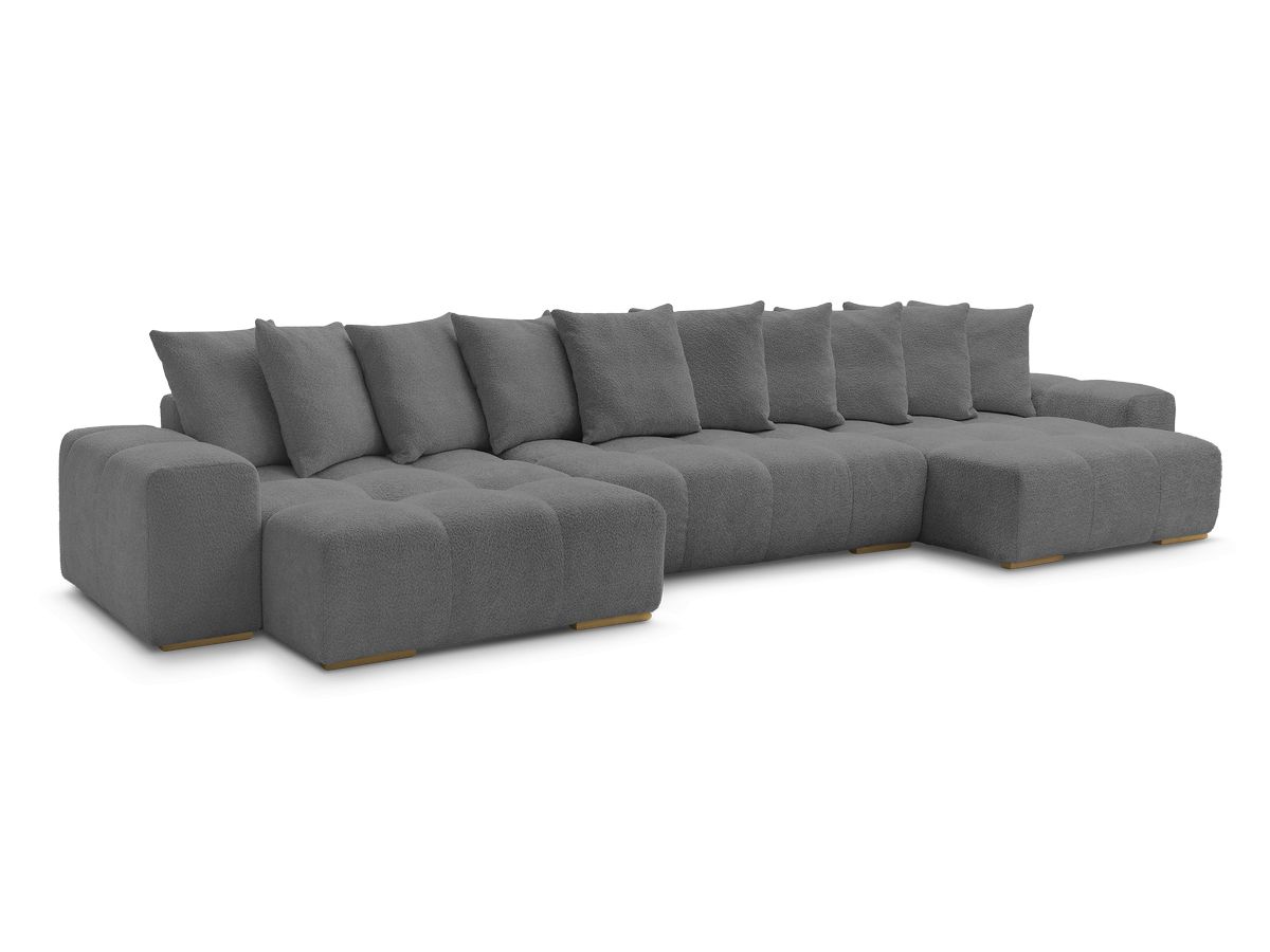 anakin panoramische slaapbank met opbergvak en badstof bekleding gekleurd donkergrijs