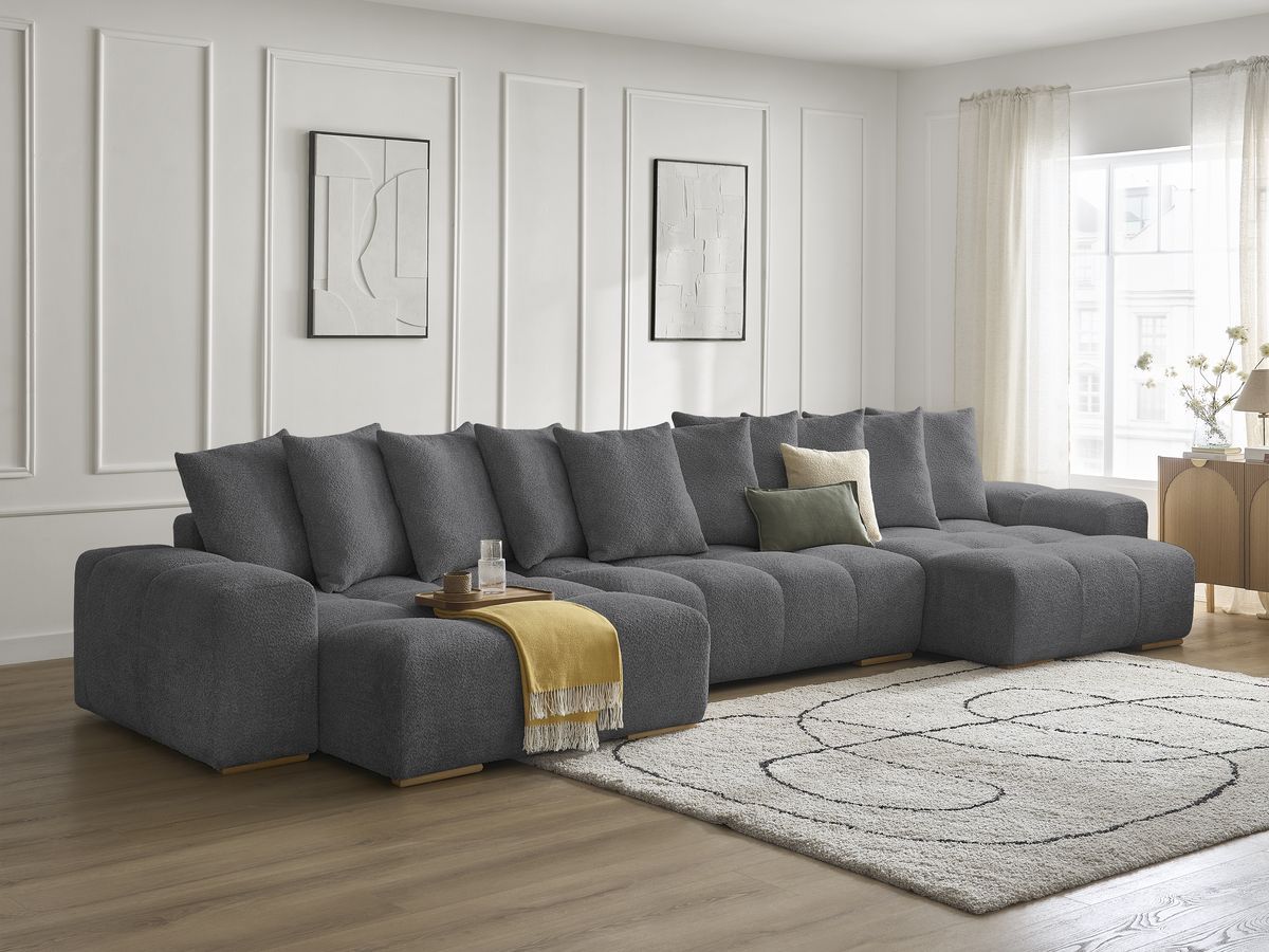 ANAKIN panoramische slaapbank met opbergvak en badstof bekleding