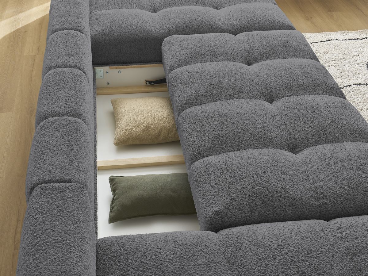 ANAKIN panoramische slaapbank met opbergvak en badstof bekleding