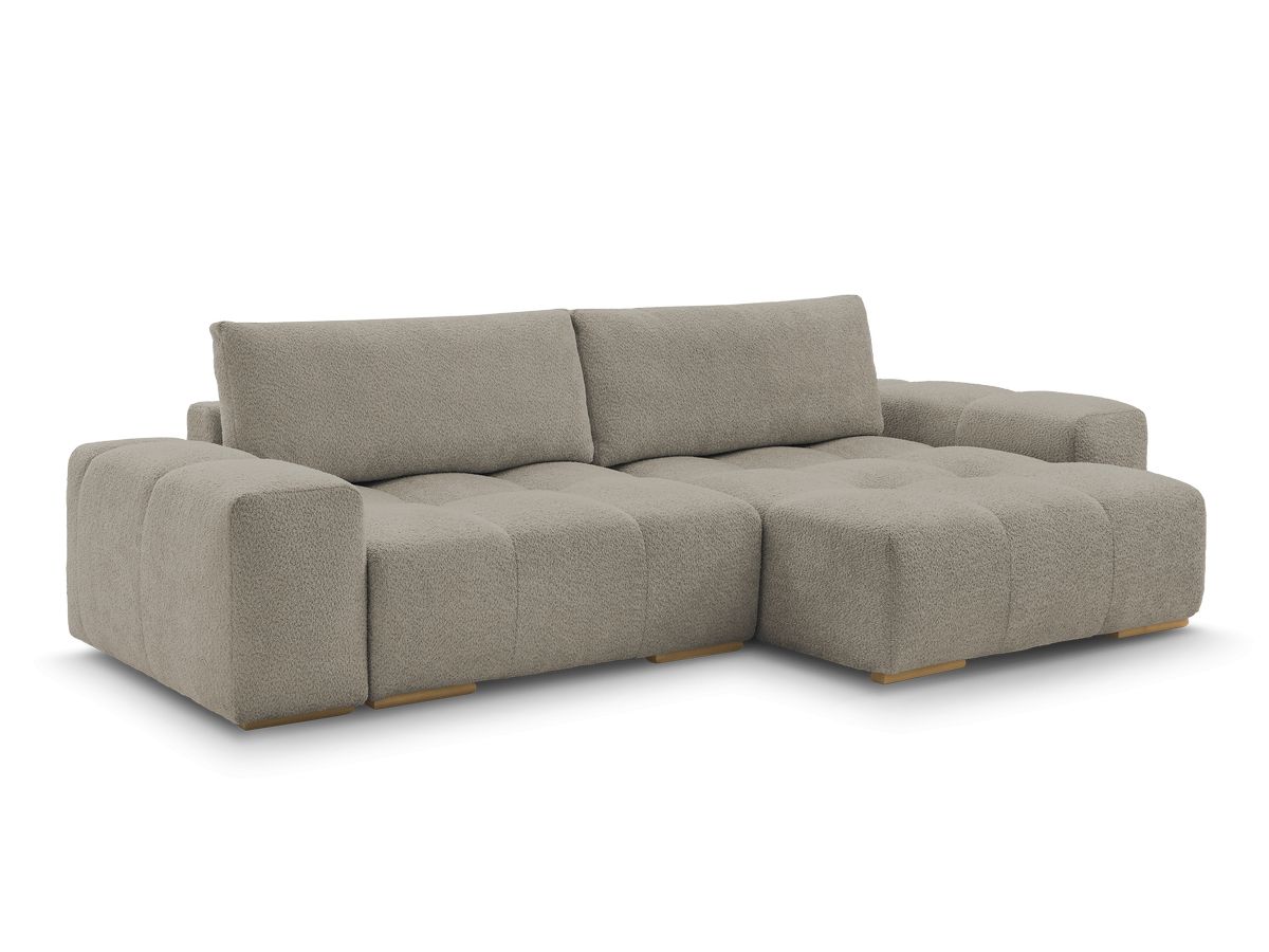 Canapé d'angle convertible réversible coffre ANAKIN tissu bouclette