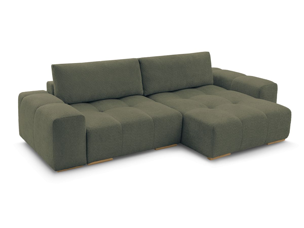 Canapé d'angle convertible réversible coffre ANAKIN tissu bouclette