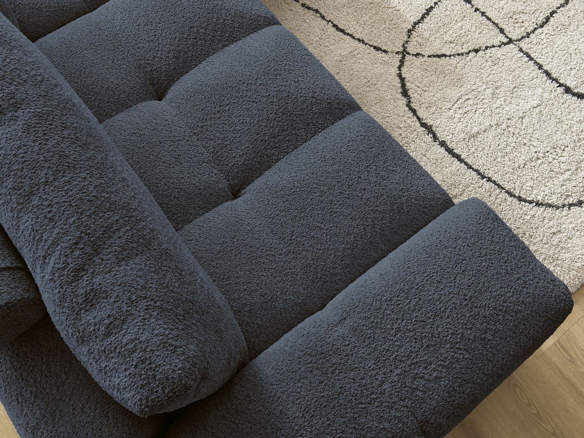 Canapé d'angle convertible réversible coffre ANAKIN tissu bouclette