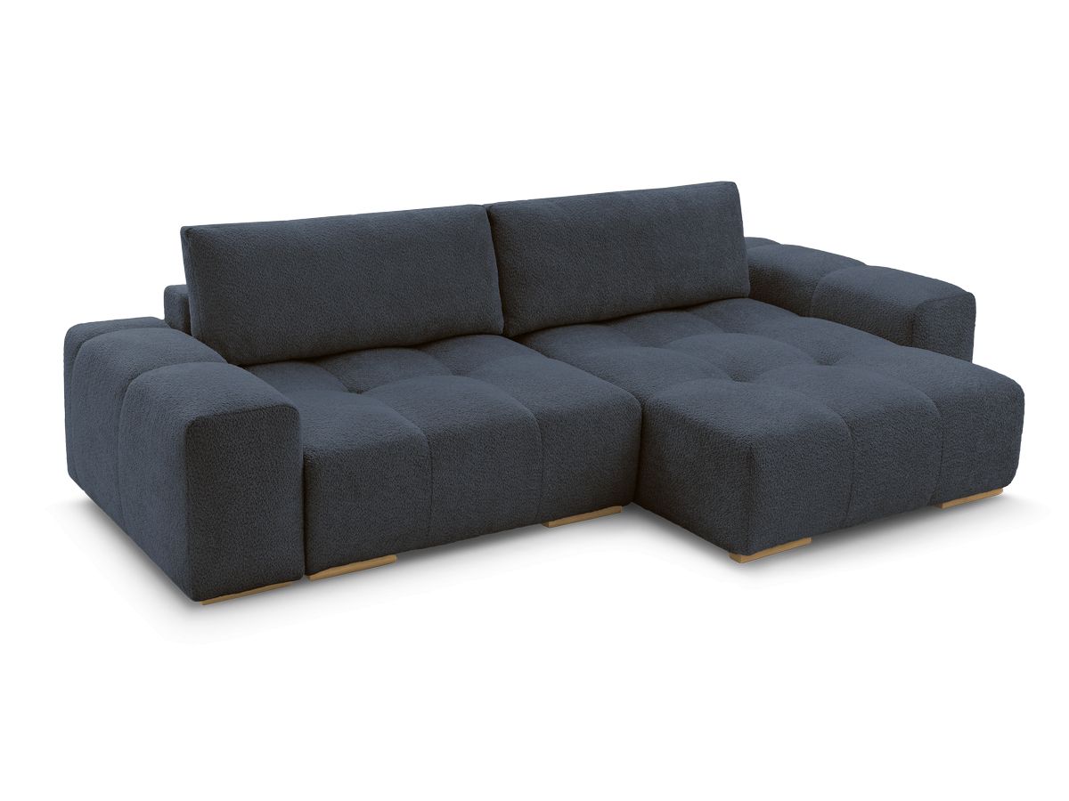 Canapé d'angle convertible réversible coffre ANAKIN tissu bouclette