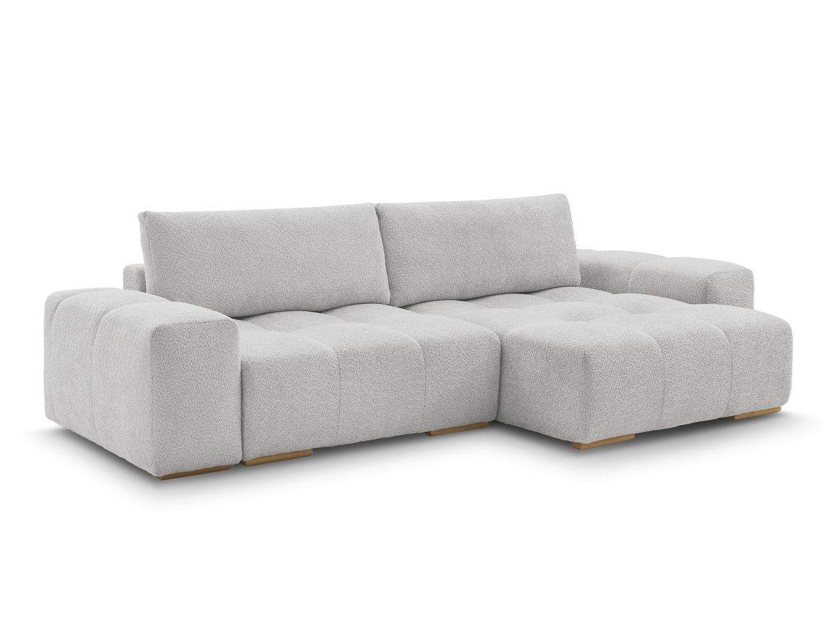 Canapé d'angle convertible réversible coffre ANAKIN tissu bouclette