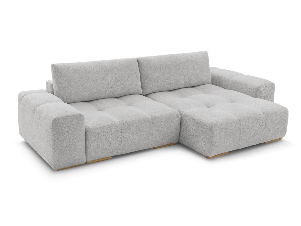 Canapé d'angle convertible réversible coffre ANAKIN tissu bouclette