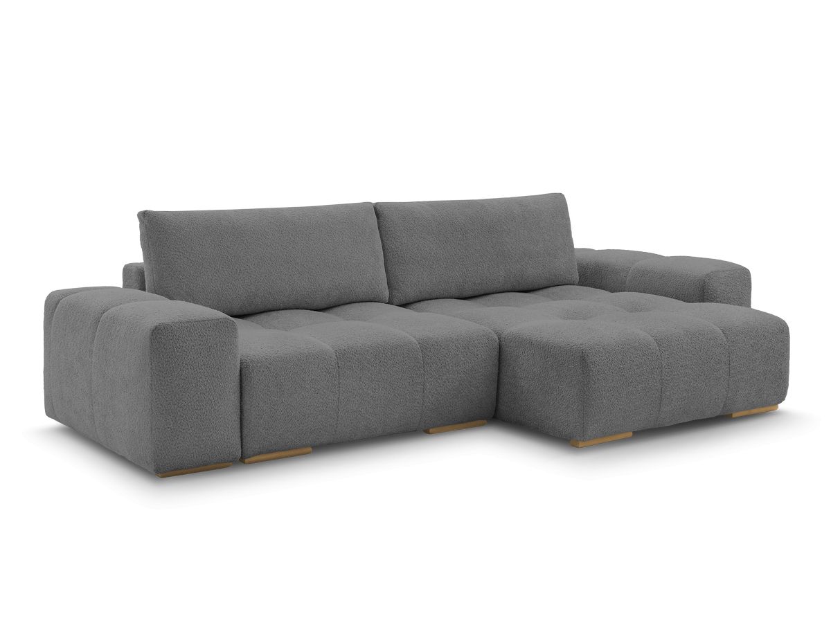 Canapé d'angle convertible réversible coffre ANAKIN tissu bouclette