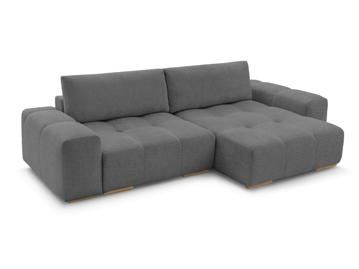 Canapé d'angle convertible réversible coffre ANAKIN tissu bouclette