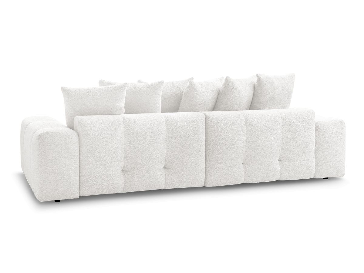Canapé d'angle fixe EVEREST tissu chiné - Orange - Angle droit - 10 coussins