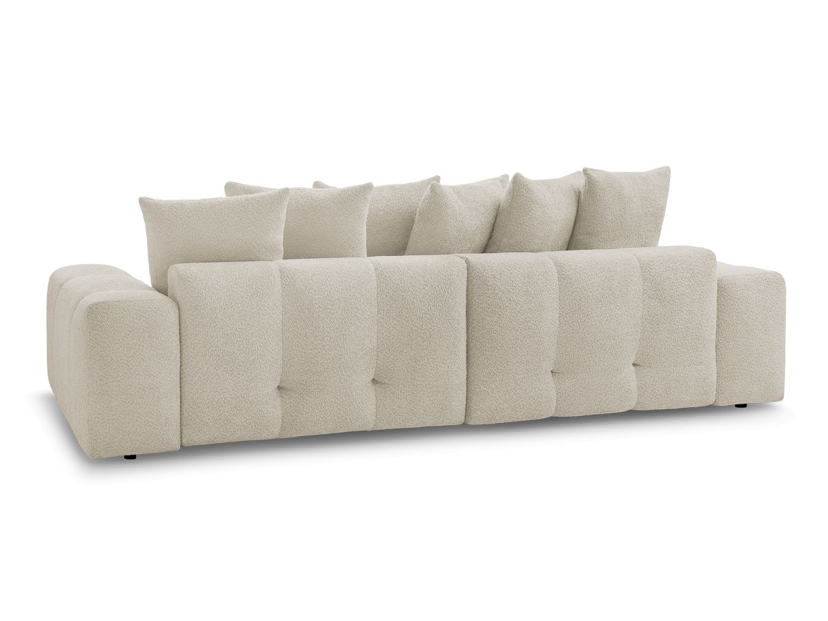 Canapé d'angle fixe EVEREST tissu chiné - Orange - Angle droit - 10 coussins