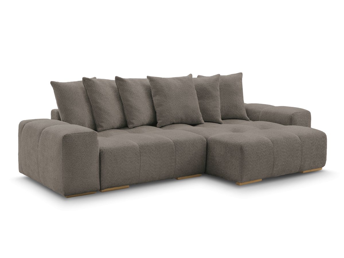 Canapé d'angle convertible réversible coffre ANAKIN tissu bouclette