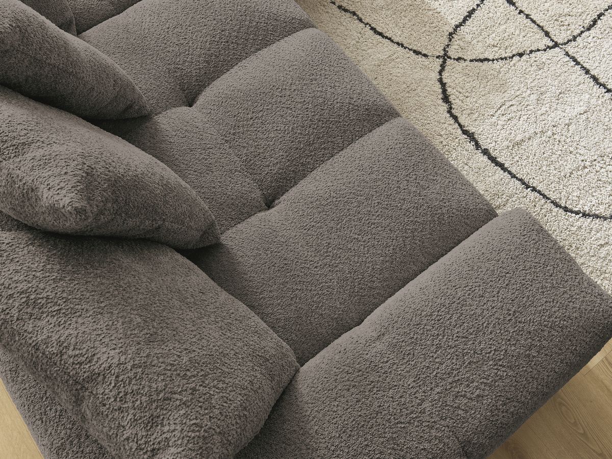 Canapé d'angle convertible réversible coffre ANAKIN tissu bouclette