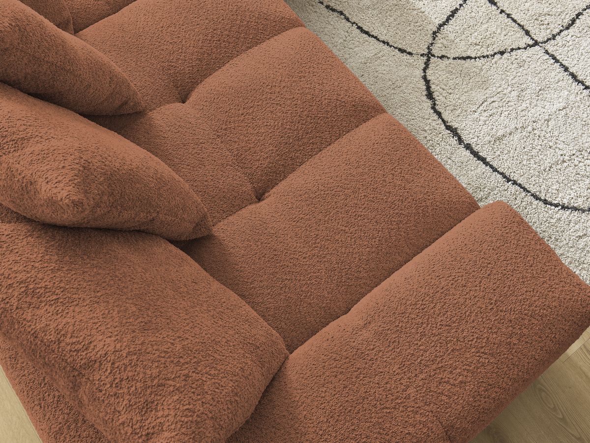 Canapé d'angle convertible réversible coffre ANAKIN tissu bouclette
