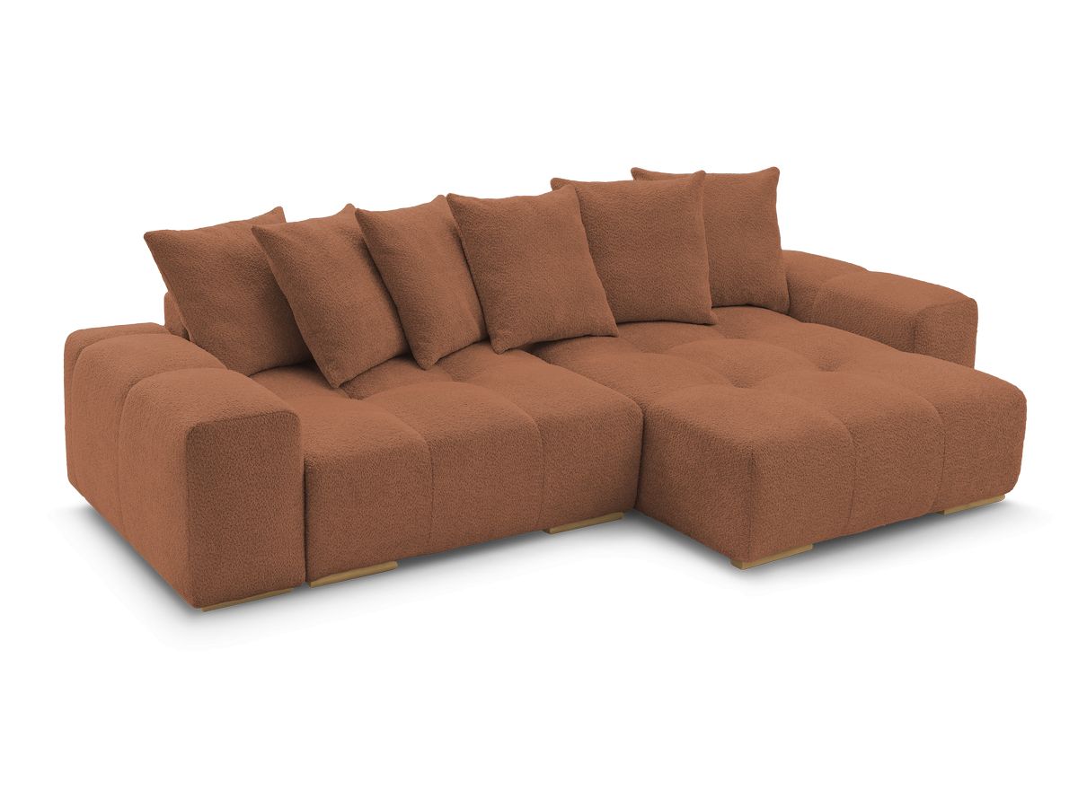 Canapé d'angle convertible réversible coffre ANAKIN tissu bouclette
