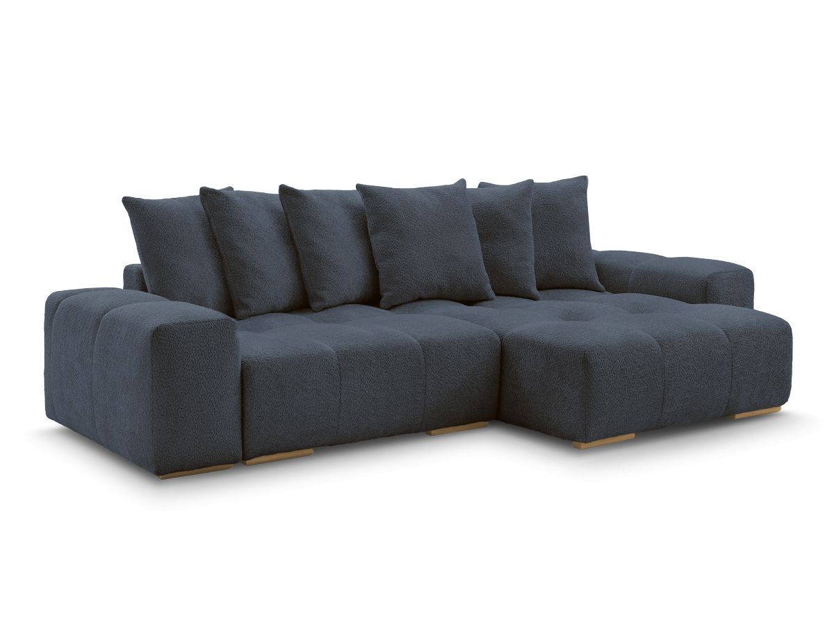 Canapé d'angle convertible réversible coffre ANAKIN tissu bouclette