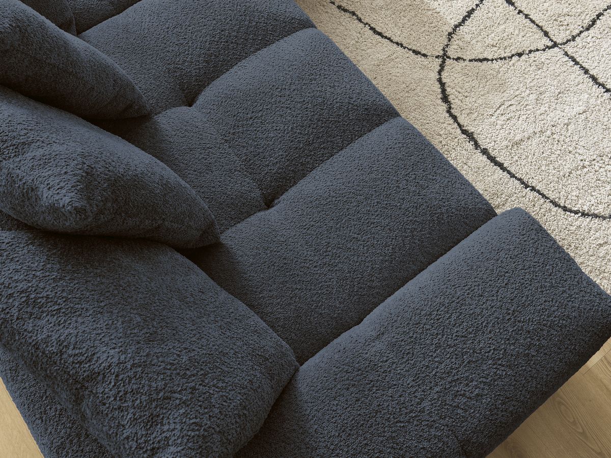 Canapé d'angle convertible réversible coffre ANAKIN tissu bouclette