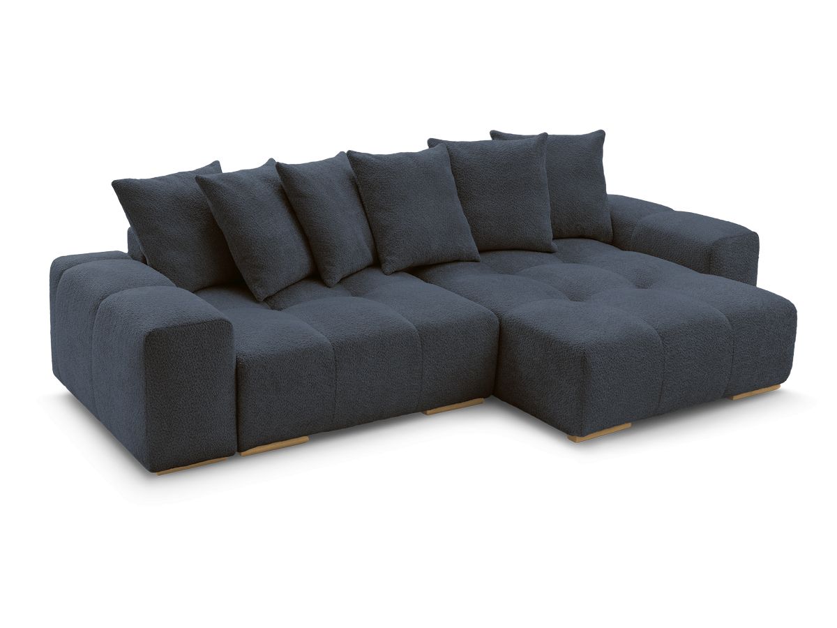 Canapé d'angle convertible réversible coffre ANAKIN tissu bouclette