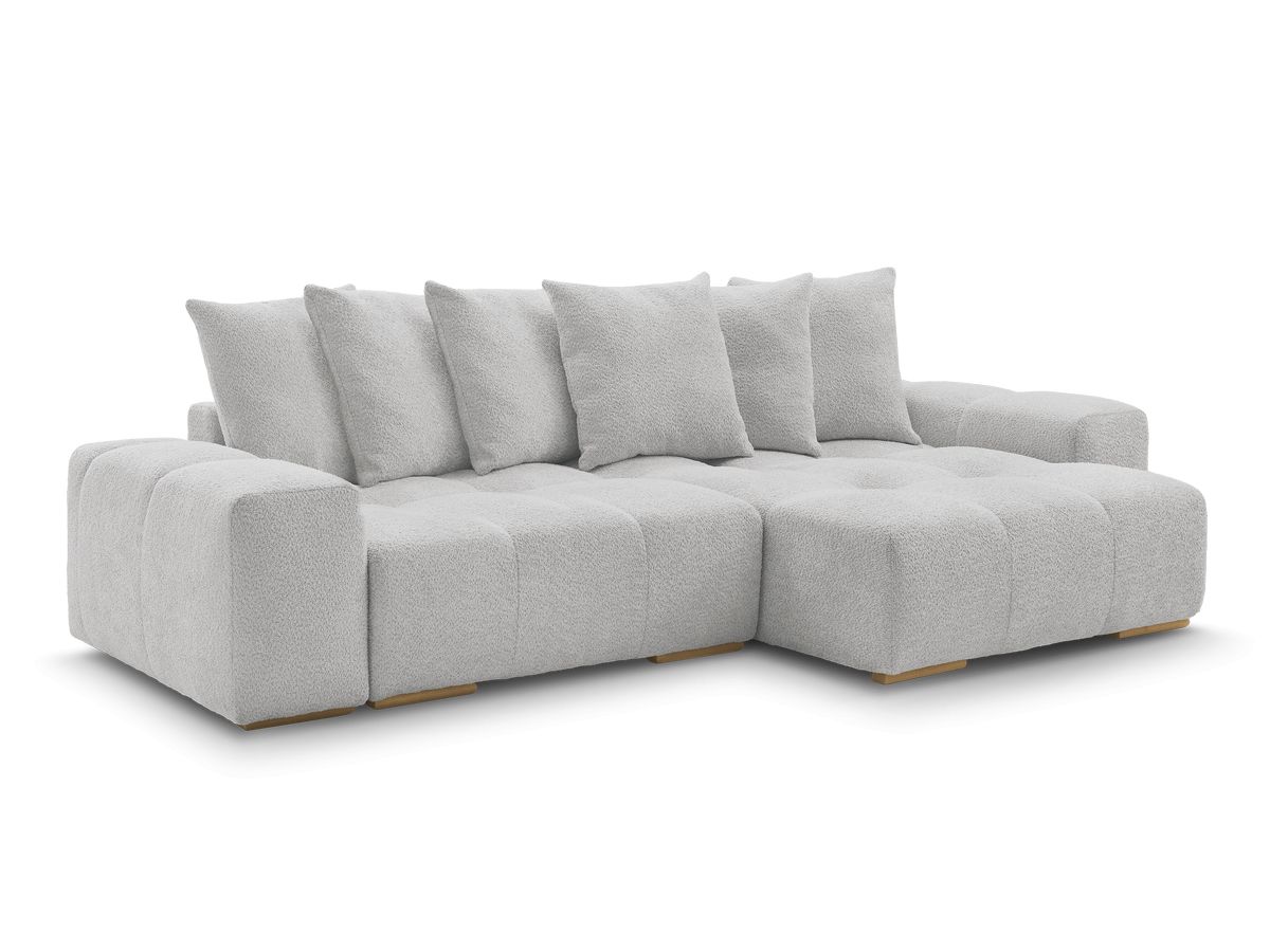 Canapé d'angle convertible réversible coffre ANAKIN tissu bouclette