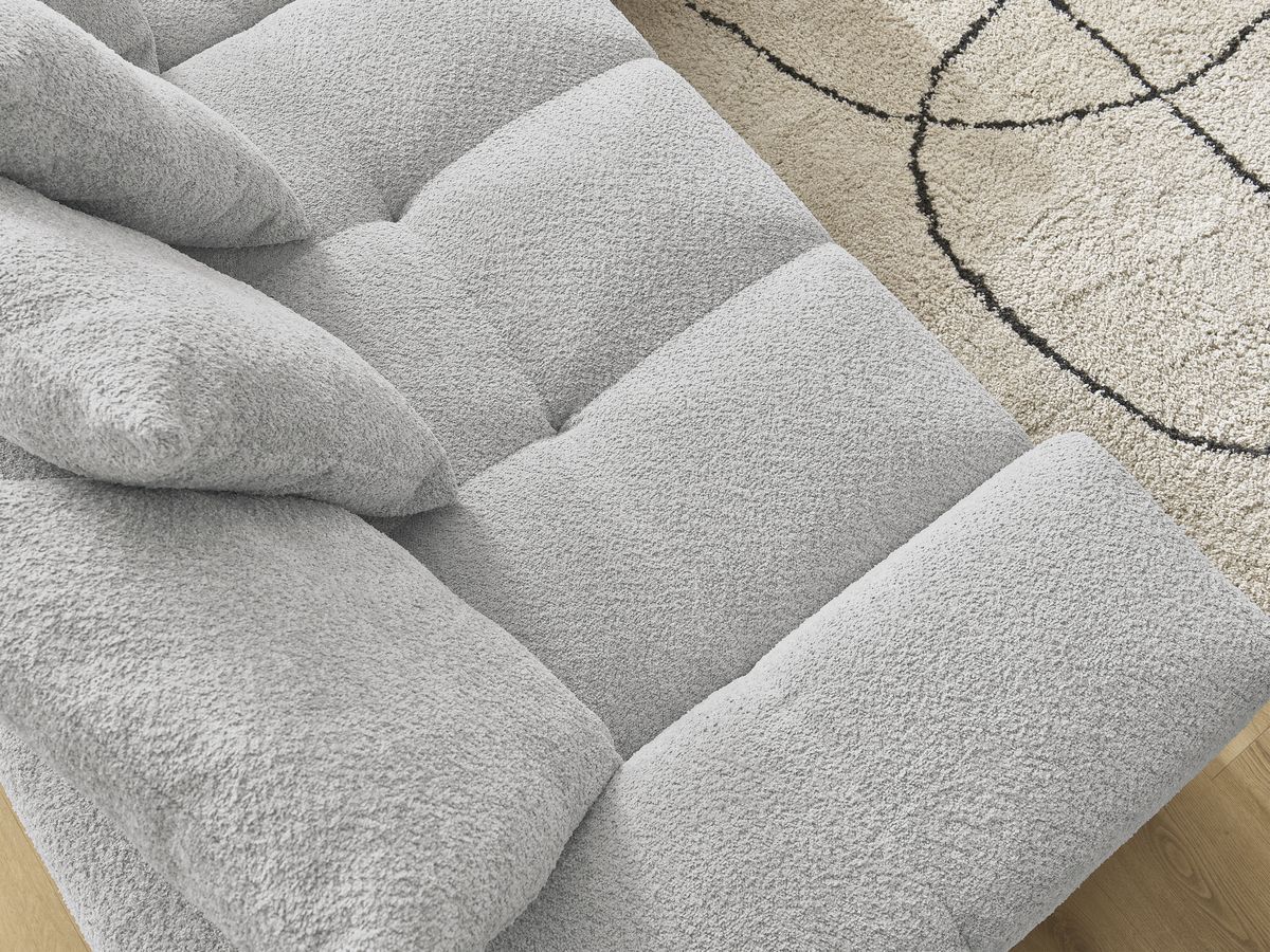 Canapé d'angle convertible réversible coffre ANAKIN tissu bouclette