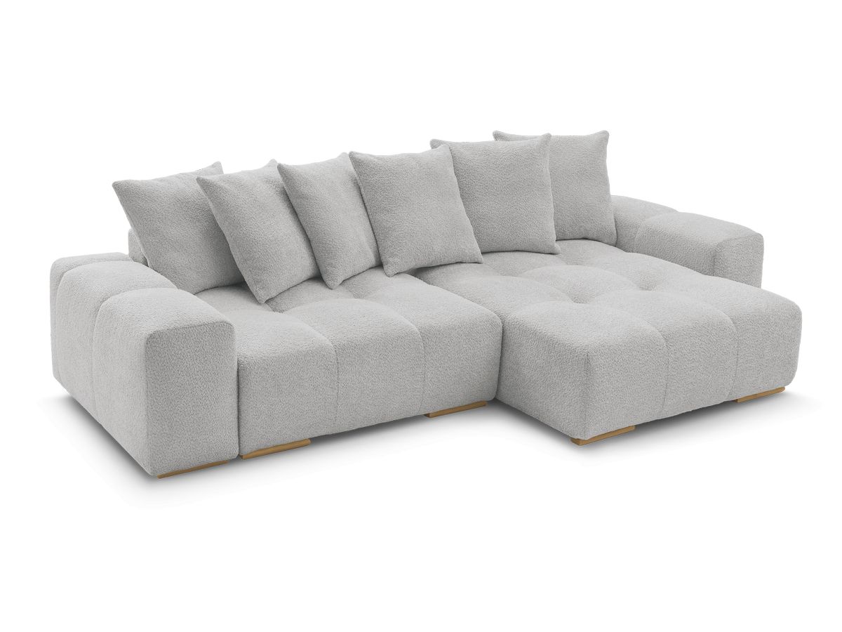 Canapé d'angle convertible réversible coffre ANAKIN tissu bouclette