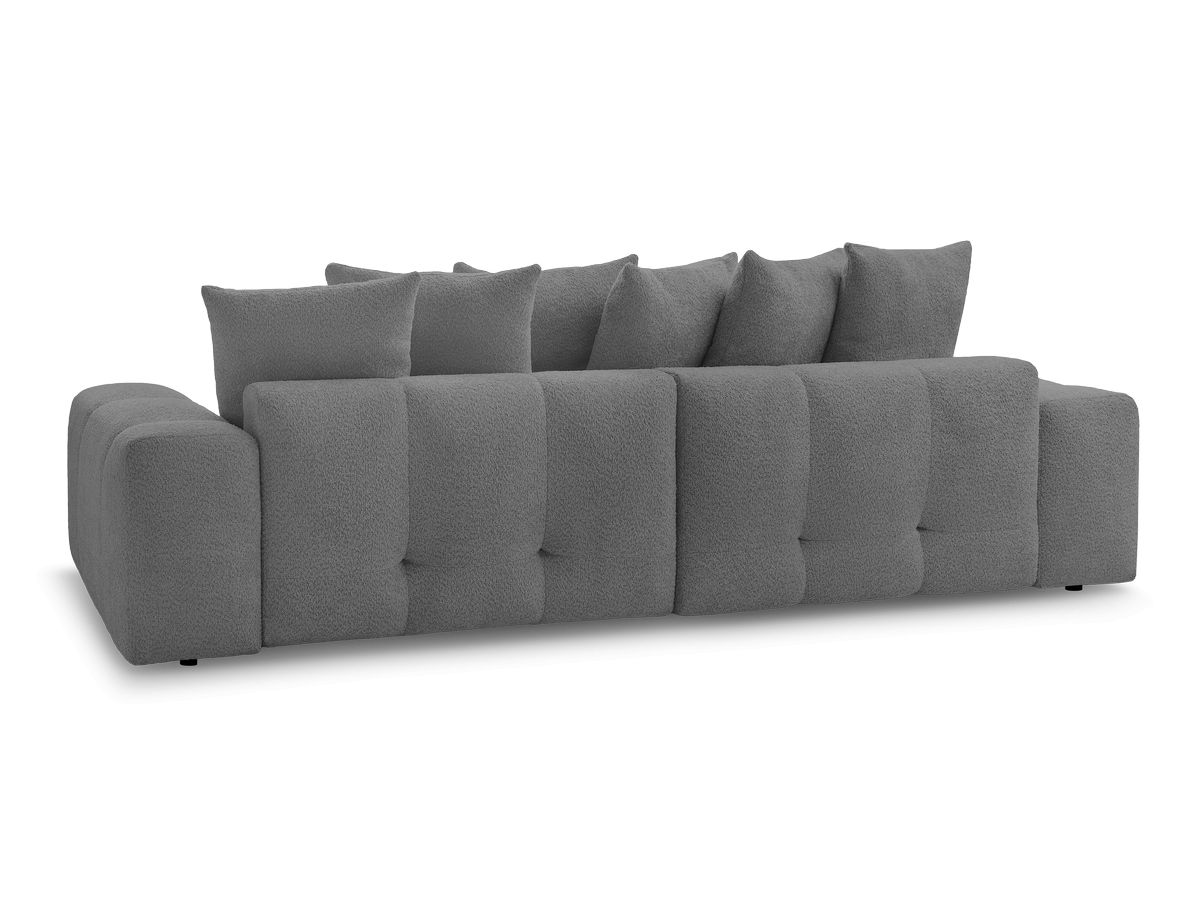 Canapé d'angle fixe EVEREST tissu chiné - Orange - Angle droit - 10 coussins