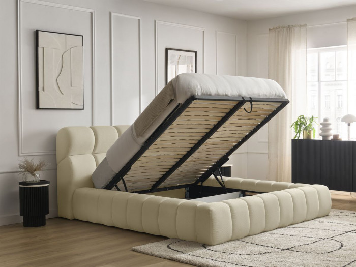 Lit coffre MONT-BLANC tissu mesh