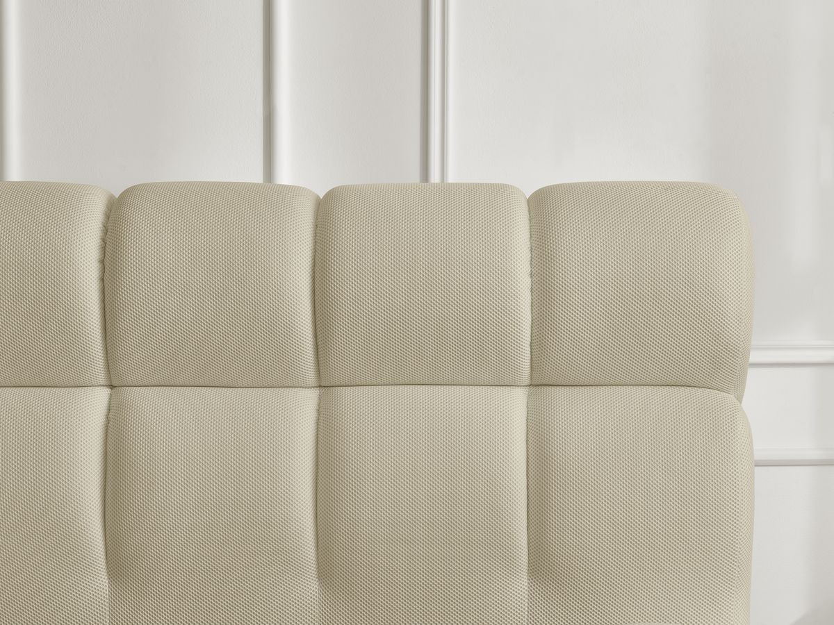 Canapé d'angle fixe EVEREST tissu chiné - Orange - Angle droit - 10 coussins