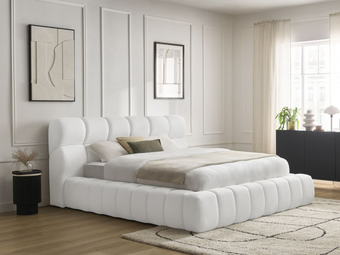 Lit coffre MONT-BLANC tissu mesh