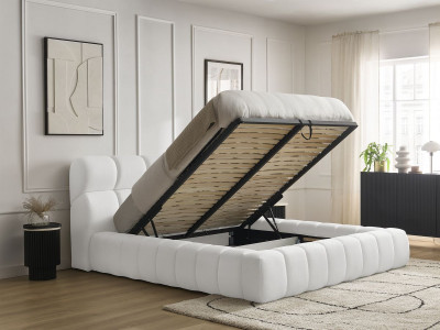 Lit coffre MONT-BLANC tissu mesh