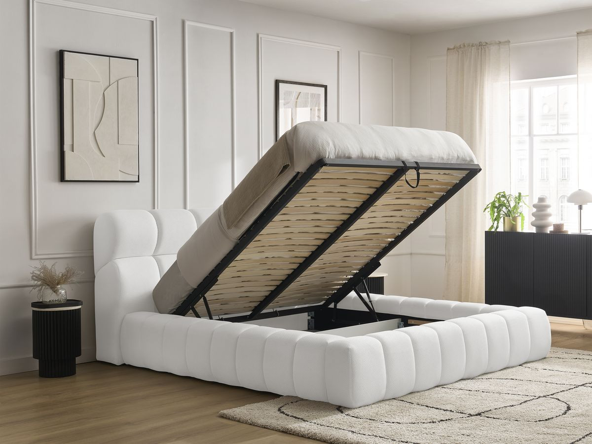 Lit coffre MONT-BLANC tissu mesh