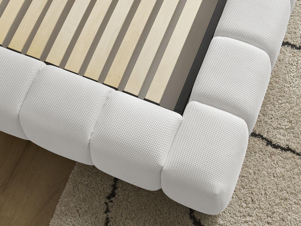 Canapé d'angle fixe EVEREST tissu chiné - Orange - Angle droit - 10 coussins