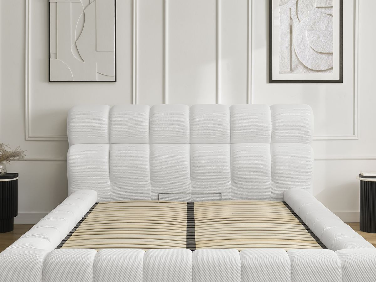 Canapé d'angle fixe EVEREST tissu chiné - Orange - Angle droit - 10 coussins