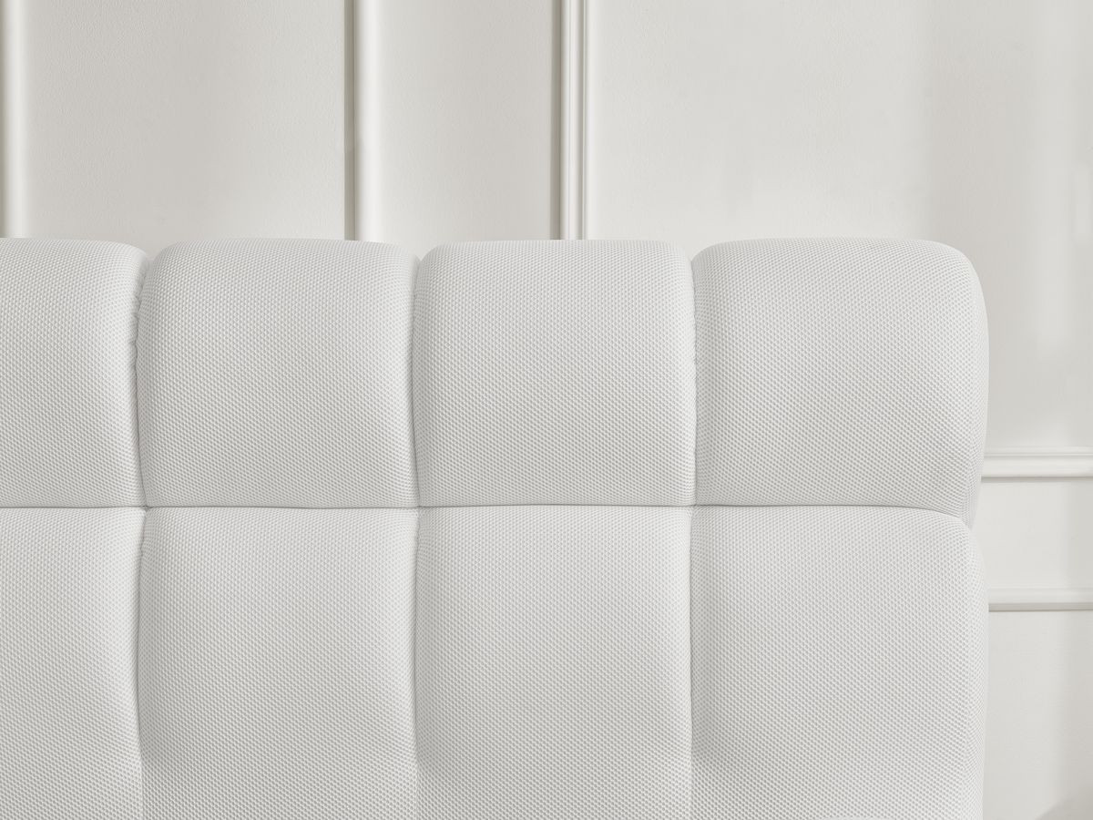 Canapé d'angle fixe EVEREST tissu chiné - Orange - Angle droit - 10 coussins