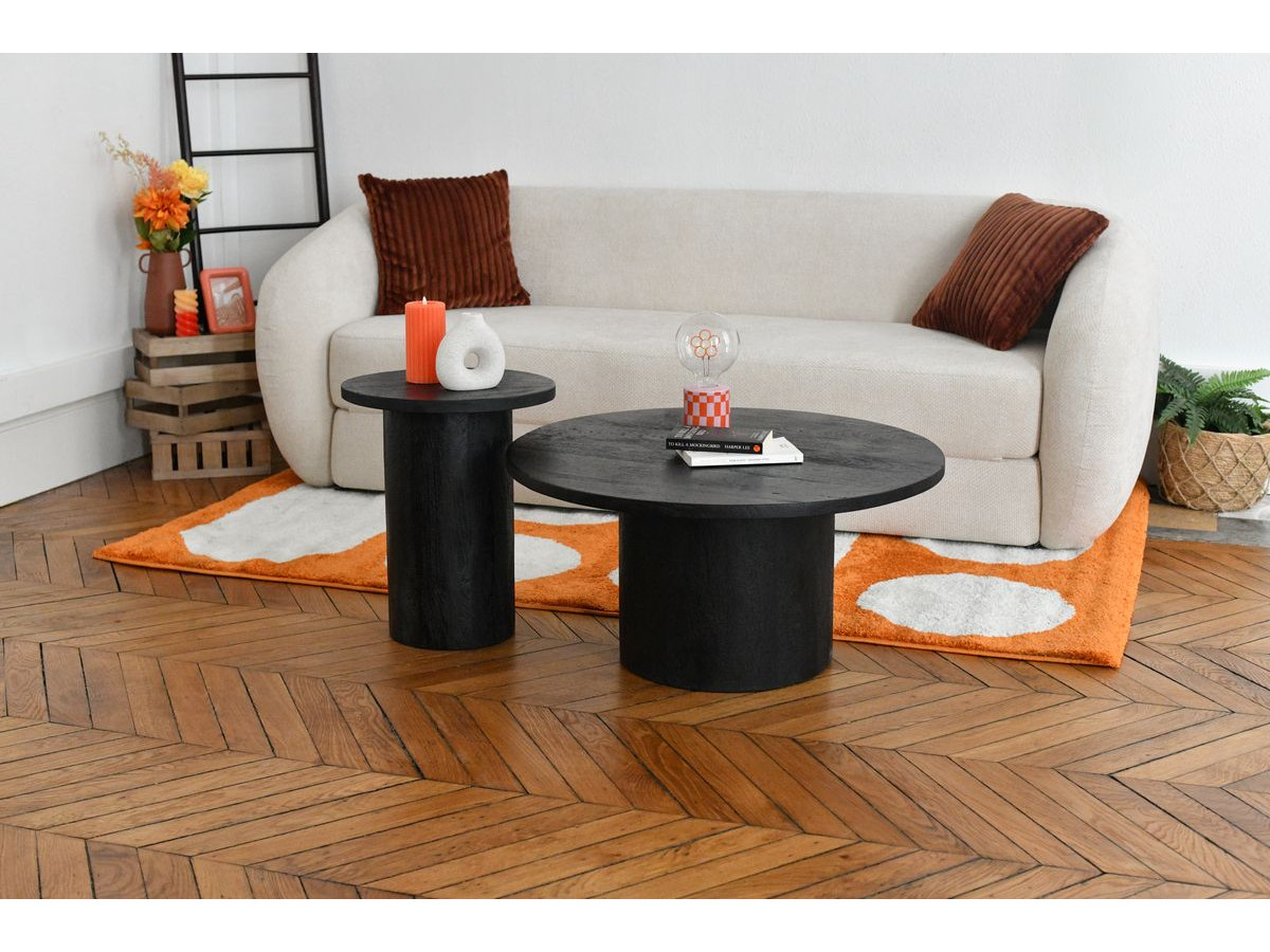 Salontafel D.40 cm GIGI massief zwart mangohout
