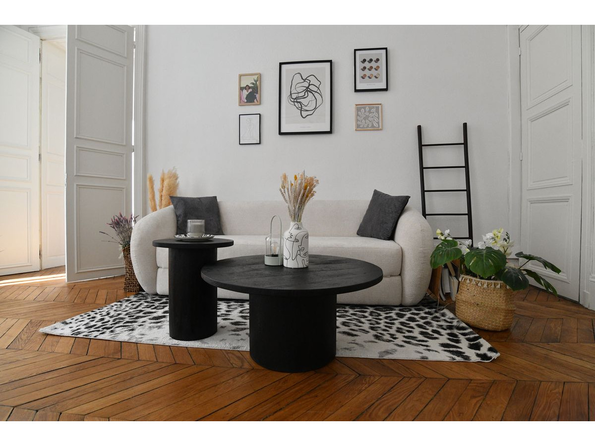 Salontafel D.40 cm GIGI massief zwart mangohout
