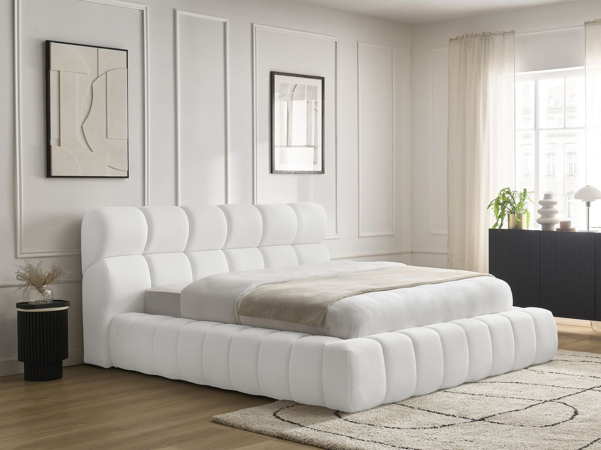 Lit coffre MONT-BLANC mesh blanc — vue 5