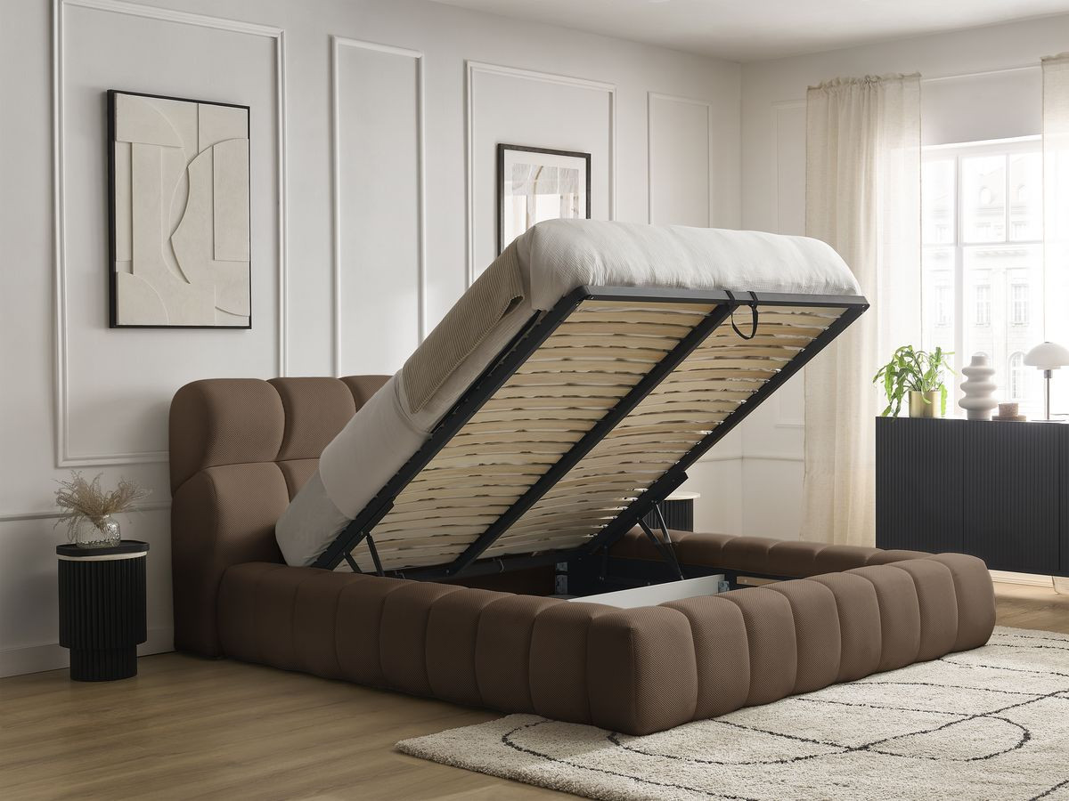 Lit coffre MONT-BLANC tissu mesh