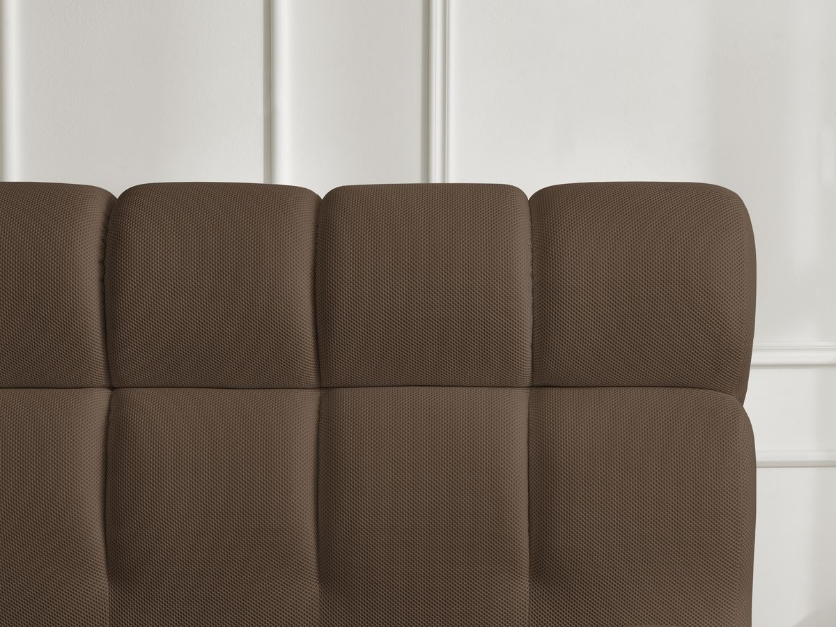 Canapé d'angle fixe EVEREST tissu chiné - Orange - Angle droit - 10 coussins