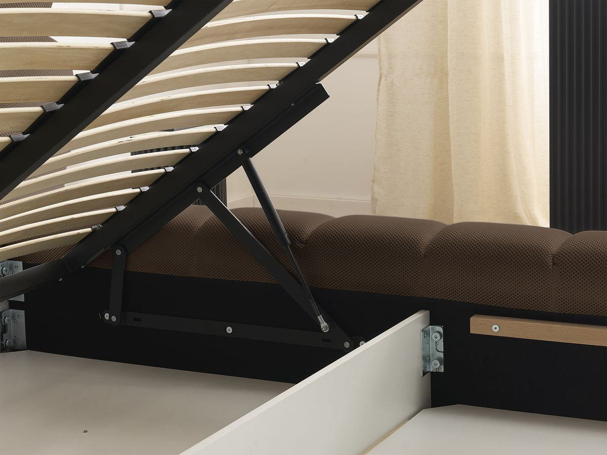 Canapé d'angle fixe EVEREST tissu chiné - Orange - Angle droit - 10 coussins