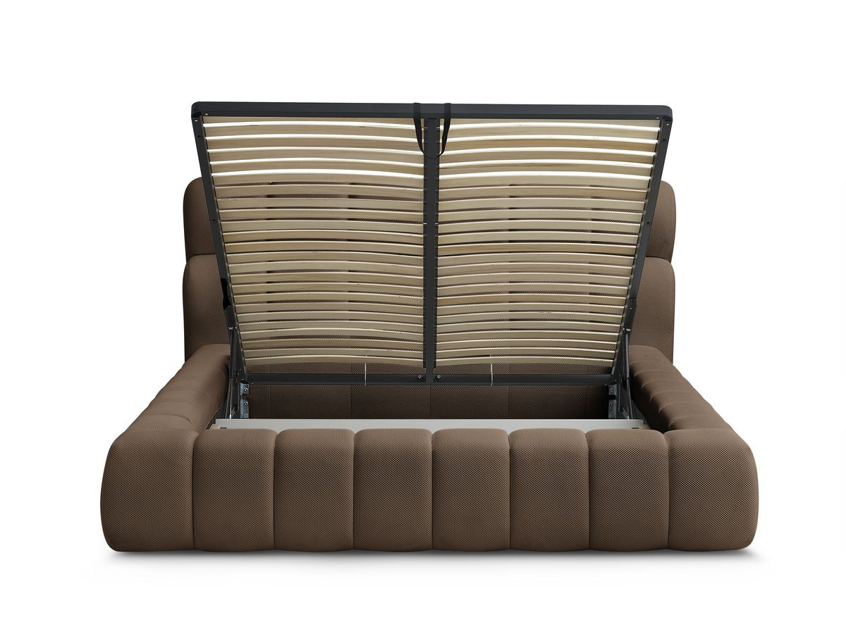 Canapé d'angle fixe EVEREST tissu chiné - Orange - Angle droit - 10 coussins