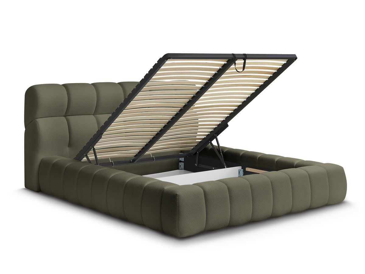 Canapé d'angle fixe EVEREST tissu chiné - Orange - Angle droit - 10 coussins
