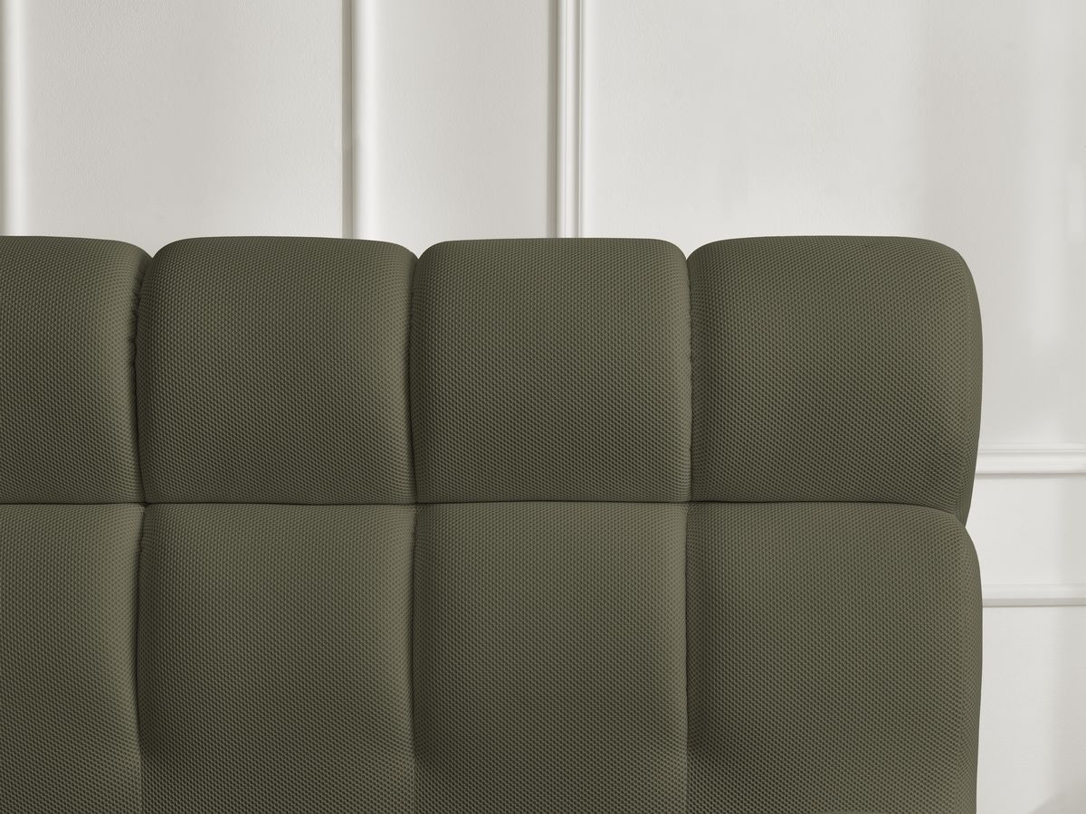 Canapé d'angle fixe EVEREST tissu chiné - Orange - Angle droit - 10 coussins